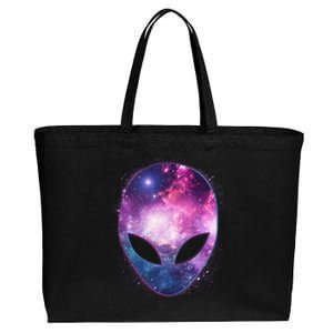 Alien Galaxy Face Cotton Canvas Jumbo Tote