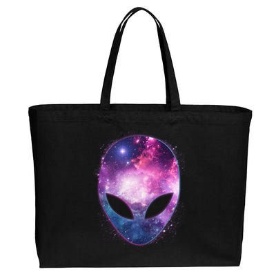 Alien Galaxy Face Cotton Canvas Jumbo Tote