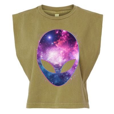 Alien Galaxy Face Garment-Dyed Women's Muscle Tee