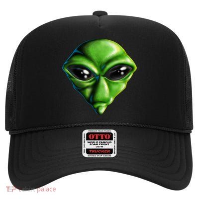 Alien Head High Crown Mesh Back Trucker Hat