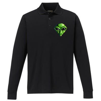 Alien Head Performance Long Sleeve Polo