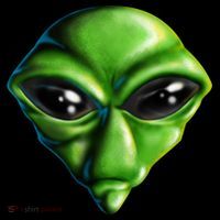 Alien Head Drawstring Bag