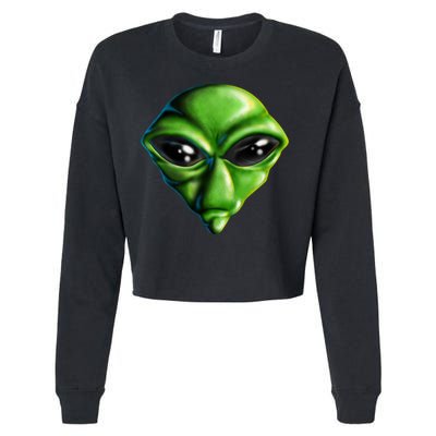 Alien Head Cropped Pullover Crew