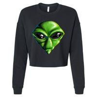 Alien Head Cropped Pullover Crew