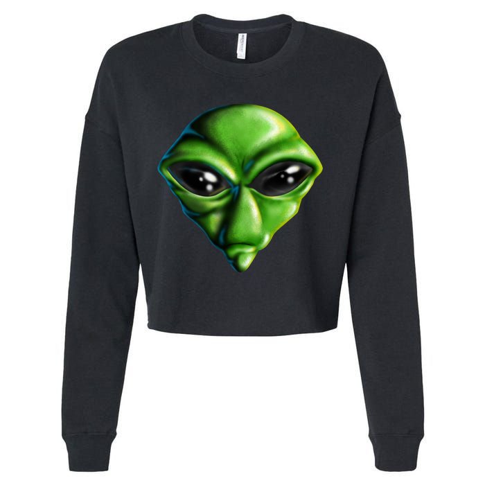 Alien Head Cropped Pullover Crew