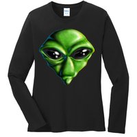 Alien Head Ladies Long Sleeve Shirt