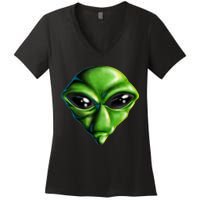 Alien Head Women's V-Neck T-Shirt