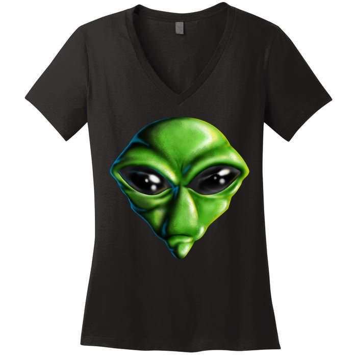 Alien Head Women's V-Neck T-Shirt