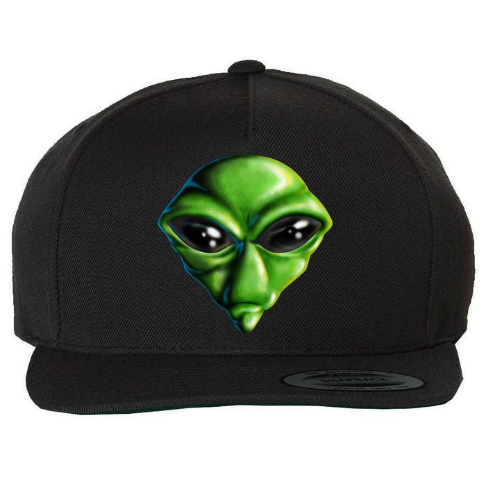 Alien Head Wool Snapback Cap