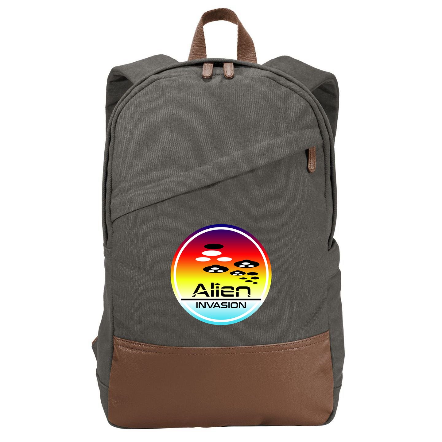 Alien Invasion Cotton Canvas Backpack