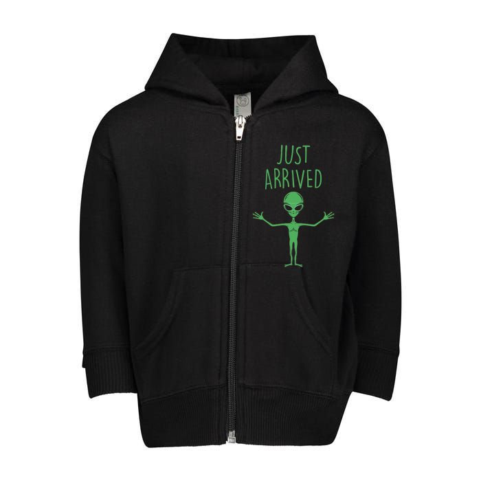 Alien Just Arrived Toddler Zip Fleece Hoodie