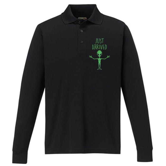 Alien Just Arrived Performance Long Sleeve Polo