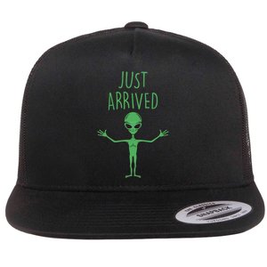 Alien Just Arrived Flat Bill Trucker Hat