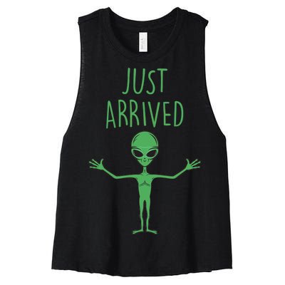 Alien Just Arrived Women's Racerback Cropped Tank