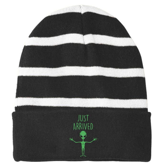 Alien Just Arrived Striped Beanie with Solid Band