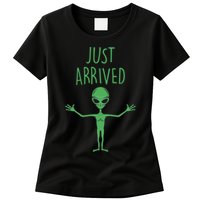 Alien Just Arrived Womens T-Shirt