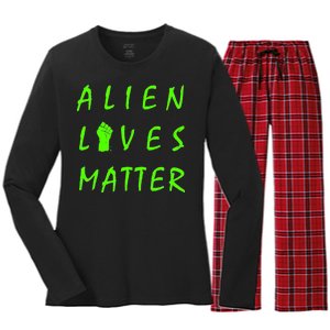 Alien Lives Matter Women's Long Sleeve Flannel Pajama Set 