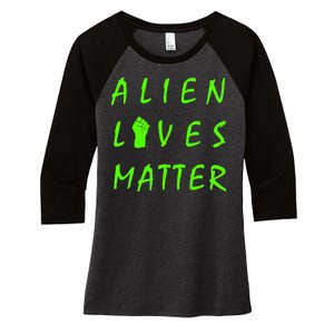 Alien Lives Matter Women's Tri-Blend 3/4-Sleeve Raglan Shirt