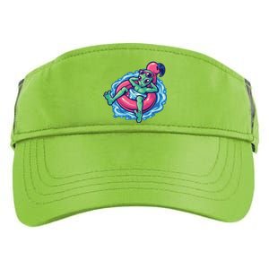 Alien On Flamingo Floaty Funny Adult Drive Performance Visor