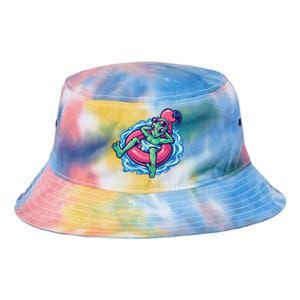 Alien On Flamingo Floaty Funny Tie Dye Newport Bucket Hat