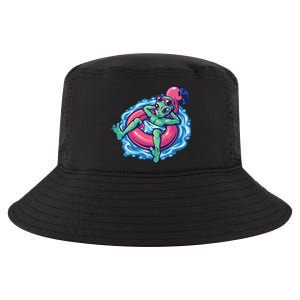 Alien On Flamingo Floaty Funny Cool Comfort Performance Bucket Hat