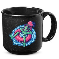 Alien On Flamingo Floaty Funny 15oz Campfire Ceramic Mug