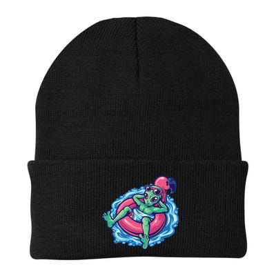 Alien On Flamingo Floaty Funny Beanie