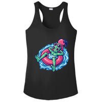 Alien On Flamingo Floaty Funny Ladies PosiCharge Competitor Racerback Tank