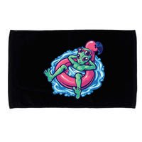 Alien On Flamingo Floaty Funny Microfiber Hand Towel