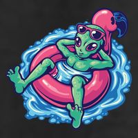 Alien On Flamingo Floaty Funny Microfiber Hand Towel