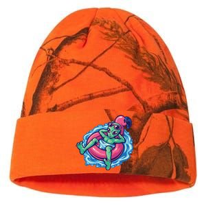 Alien On Flamingo Floaty Funny Kati Licensed 12" Camo Beanie