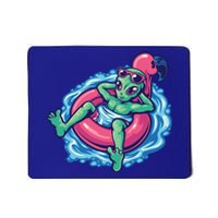 Alien On Flamingo Floaty Funny Mousepad