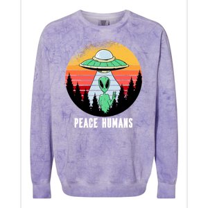 Alien Peace Humans Colorblast Crewneck Sweatshirt