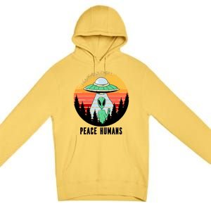 Alien Peace Humans Premium Pullover Hoodie