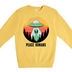 Alien Peace Humans Premium Crewneck Sweatshirt