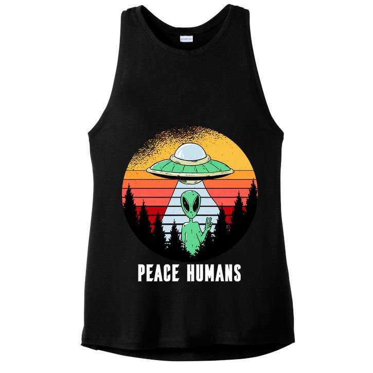 Alien Peace Humans Ladies PosiCharge Tri-Blend Wicking Tank