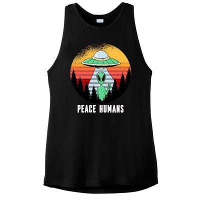 Alien Peace Humans Ladies PosiCharge Tri-Blend Wicking Tank