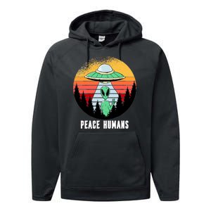 Alien Peace Humans Performance Fleece Hoodie