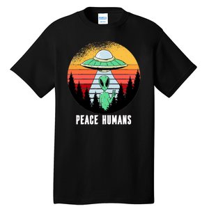 Alien Peace Humans Tall T-Shirt