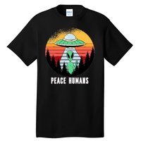 Alien Peace Humans Tall T-Shirt