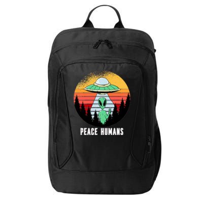 Alien Peace Humans City Backpack