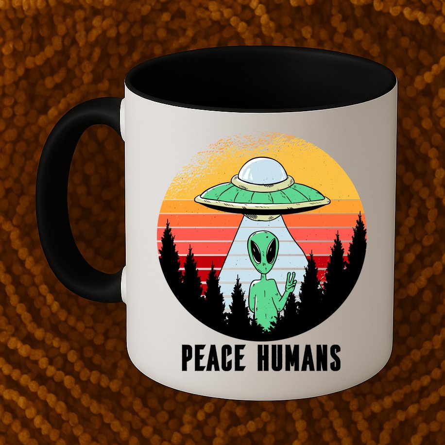 Alien Peace Humans Mug