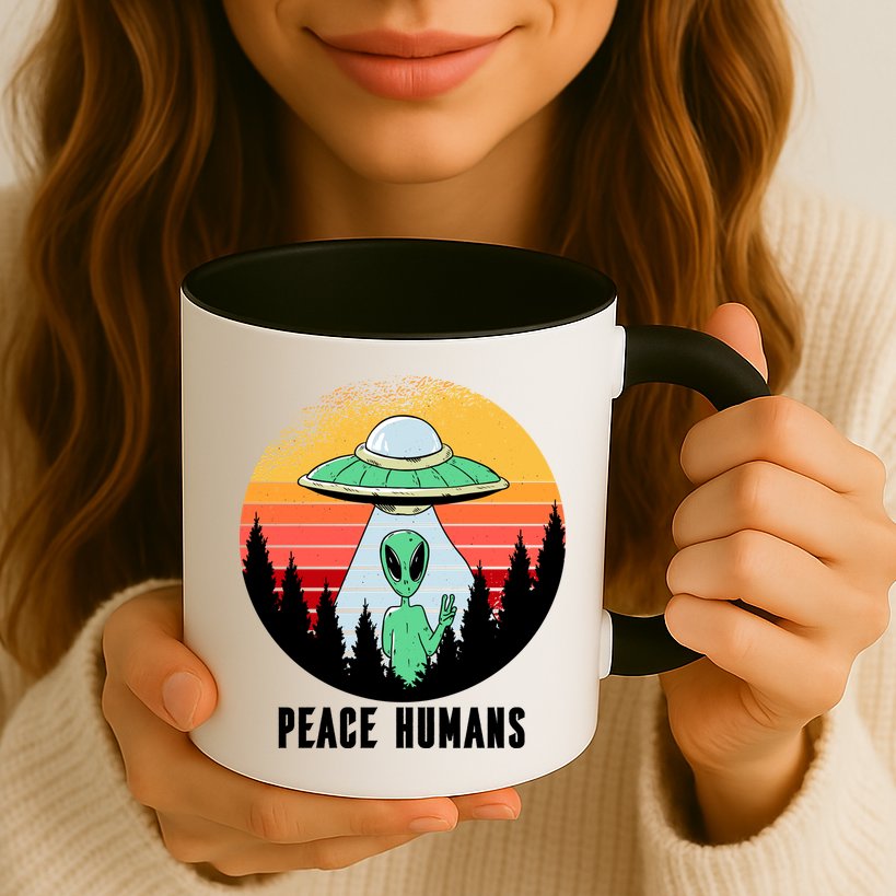 Alien Peace Humans Mug