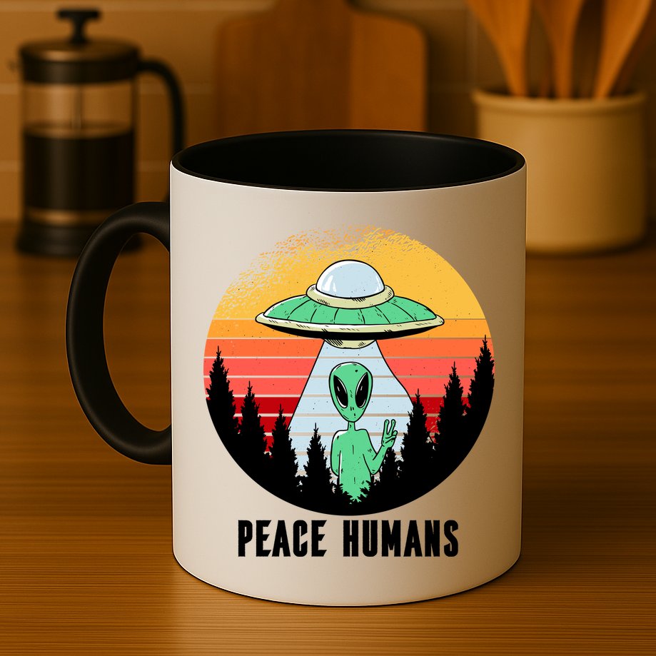 Alien Peace Humans Mug