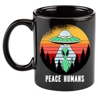 Alien Peace Humans 11oz C Handle Ceramic Mug