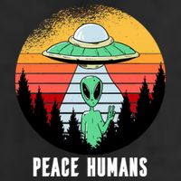 Alien Peace Humans 11oz C Handle Ceramic Mug