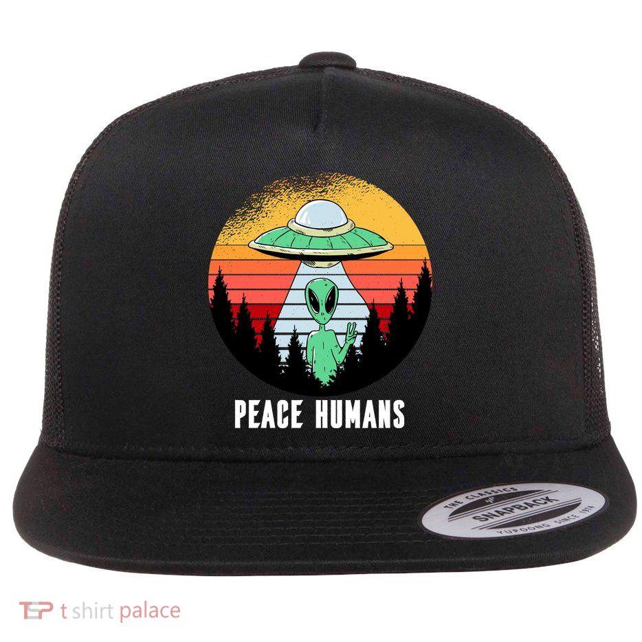 Alien Peace Humans Flatbill Hat