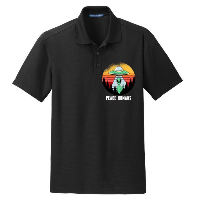 Alien Peace Humans Dry Zone Grid Polo