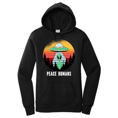 Alien Peace Humans Women's Pullover Hoodie