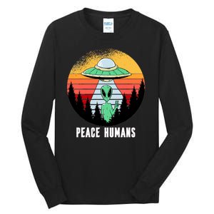 Alien Peace Humans Tall Long Sleeve T-Shirt